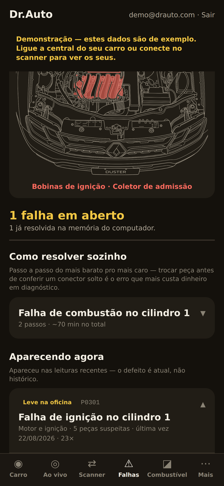 Tela Falhas